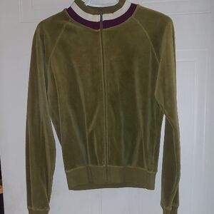 Juicy Couture Olive Velvet Bomber Jacket